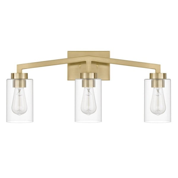 Lampada da parete cilindrica industriale in ottone per bagno S145