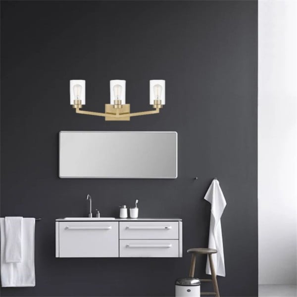 Lampada da parete cilindrica industriale in ottone per bagno S145