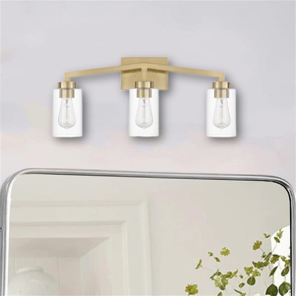 Lampada da parete cilindrica industriale in ottone per bagno S145