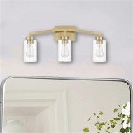 Lampada da parete cilindrica industriale in ottone per bagno S145