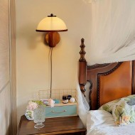 Noční Houbová Dřevěná Nástěnná Lampa S164