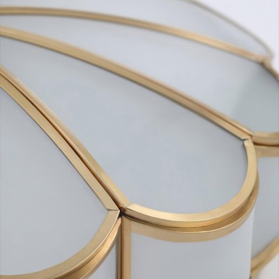 Blumenförmige Glas-Deckeneinbauleuchte S166