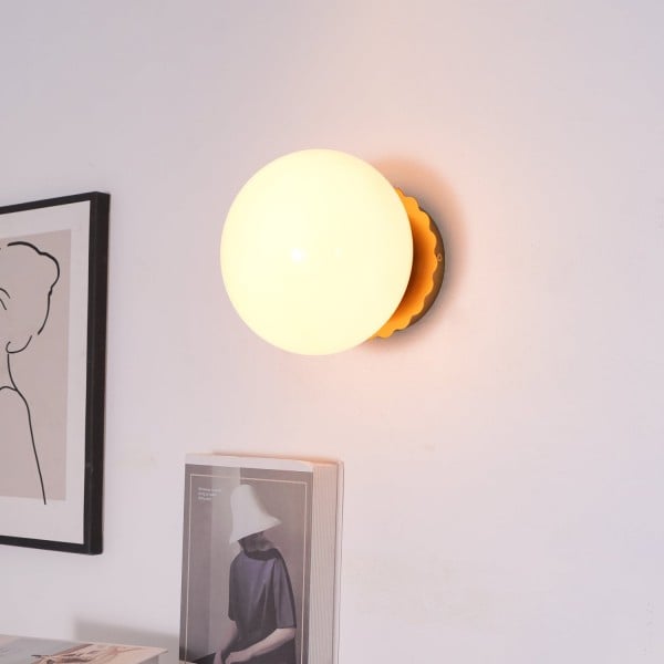 Kulista Szklana Lampa ścienna Bauhaus S176