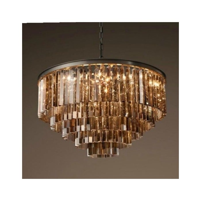 Vintage kristallen prisma kroonluchter licht