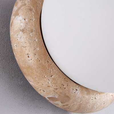 Japanese Style Wabi-Sabi Travertine Spherical Wall Lamp M575