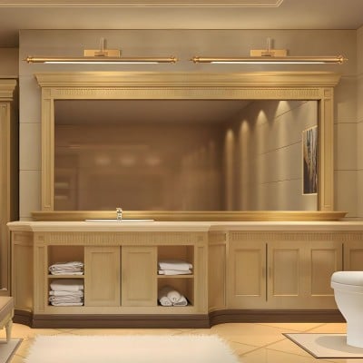 Lustrzany przód LED kinkiet mosiężny M556