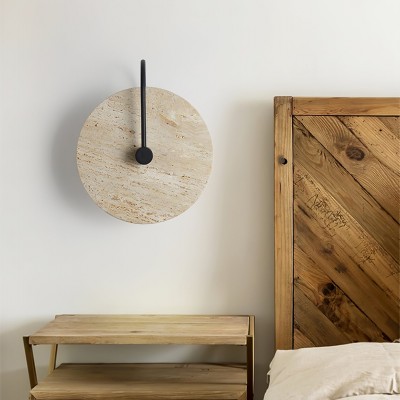 Simple Clock-Shaped Travertine Wall Lamp M509