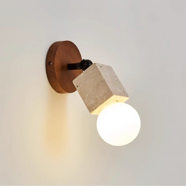 Wabi-Sabi Travertine Adjustable Wall Lamp M487
