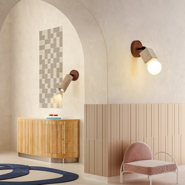Wabi-Sabi Travertine Adjustable Wall Lamp M487