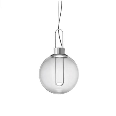 Lampe à suspension en verre transparent de style boule M524
