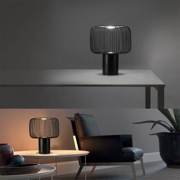 Lampe de table cage à oiseaux