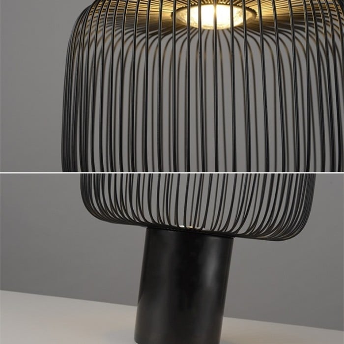 Lampe de table cage à oiseaux