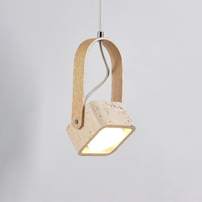 Geometric Yellow Travertine Pendant Lamp M267