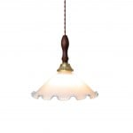 Natural Cylindrical Travertine Walnut Pendant Light M169