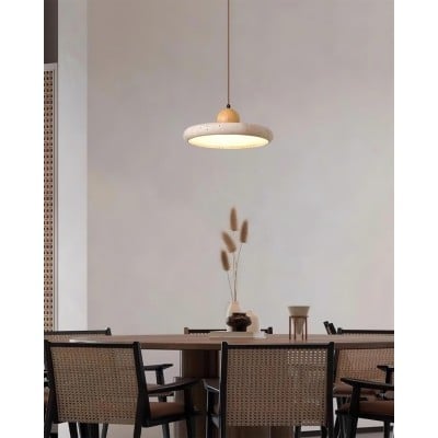 Modern Minimalist Wood Travertine Disc Pendant Light M139