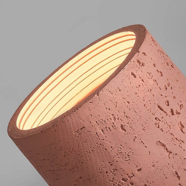 Small Natural Travertine LED Ceiling Light – Cylindrical Stone Design M72