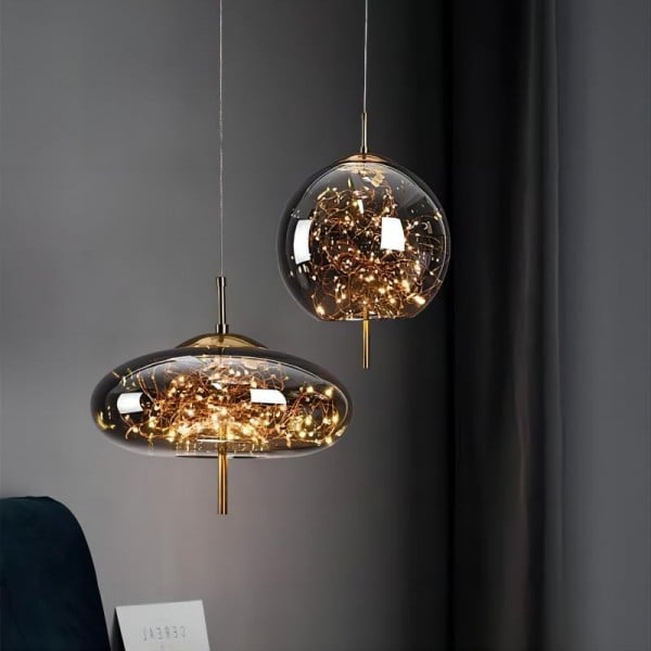 Scandinavian Cylinder Oval Glass Pendant Light M63