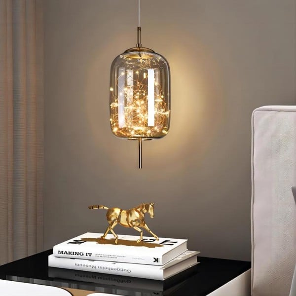 Scandinavian Cylinder Oval Glass Pendant Light M63