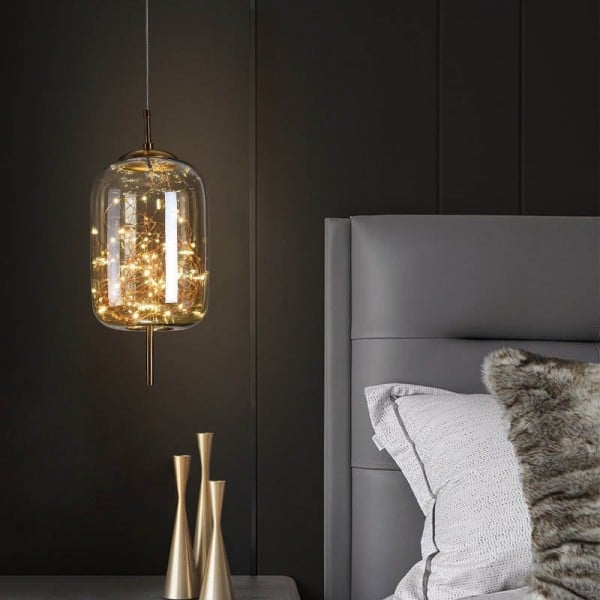 Scandinavian Cylinder Oval Glass Pendant Light M63