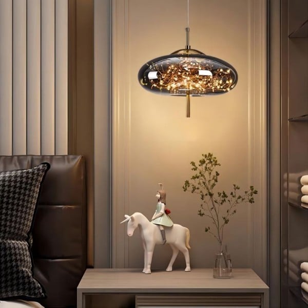 Scandinavian Cylinder Oval Glass Pendant Light M63