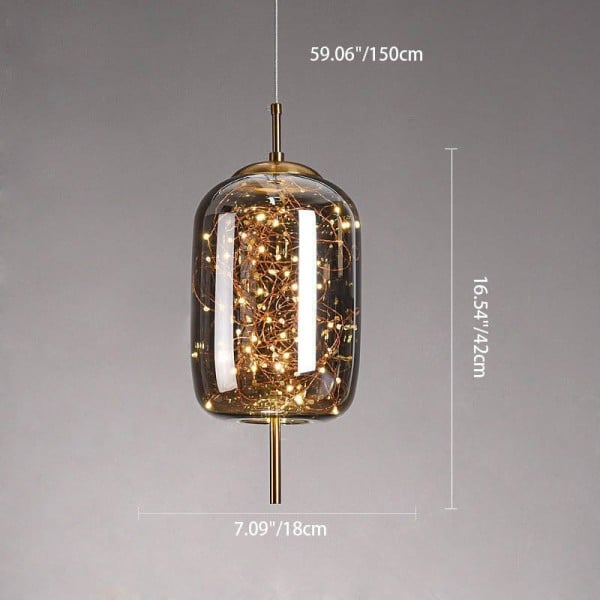 Scandinavian Cylinder Oval Glass Pendant Light M63