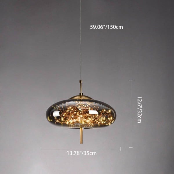 Scandinavian Cylinder Oval Glass Pendant Light M63