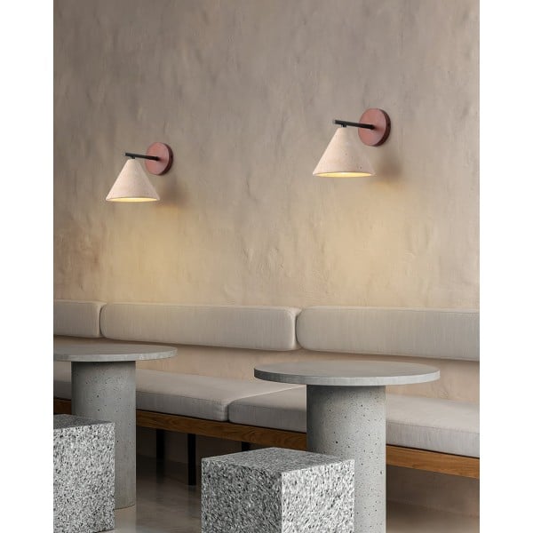 Travertine Walnut Cone Sconce - Natural Stone Wall Lamp M56