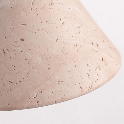 トラバーチンウォールナットコーンスコンス - 天然石ウォールランプ M56