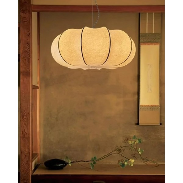 Modern Creative Flat Round Silk Pendant Lamp M25