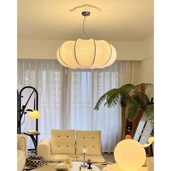 Modern Creative Flat Round Silk Pendant Lamp M25