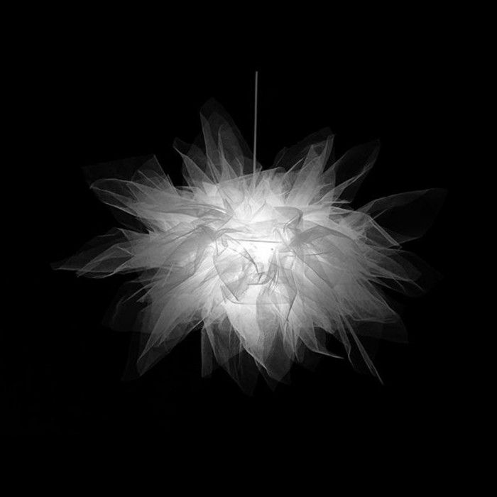 Lampe à suspension en coton blanc