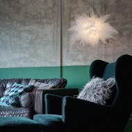 Lampe à suspension en coton blanc