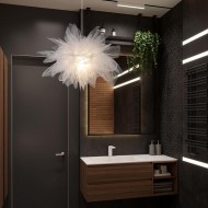 Lampe à suspension en coton blanc