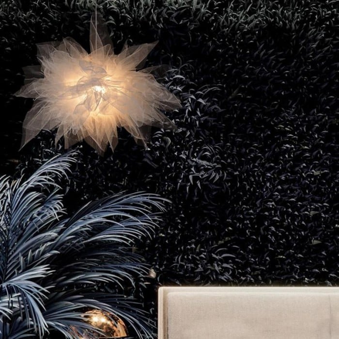 Lampe à suspension en coton blanc