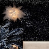 Lampe à suspension en coton blanc