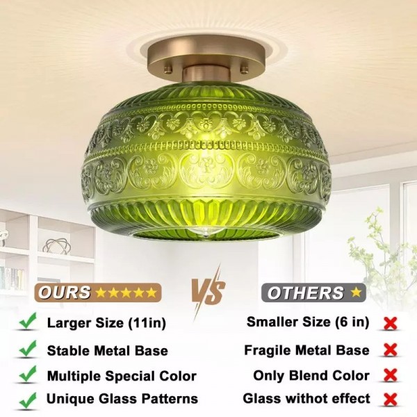 Vintage Solid Colour Glass Recessed Ceiling Lamp S201