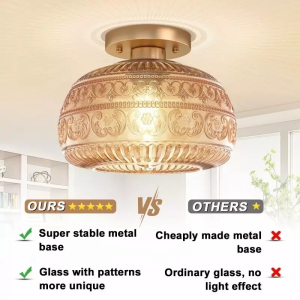 Vintage Solid Colour Glass Recessed Ceiling Lamp S201