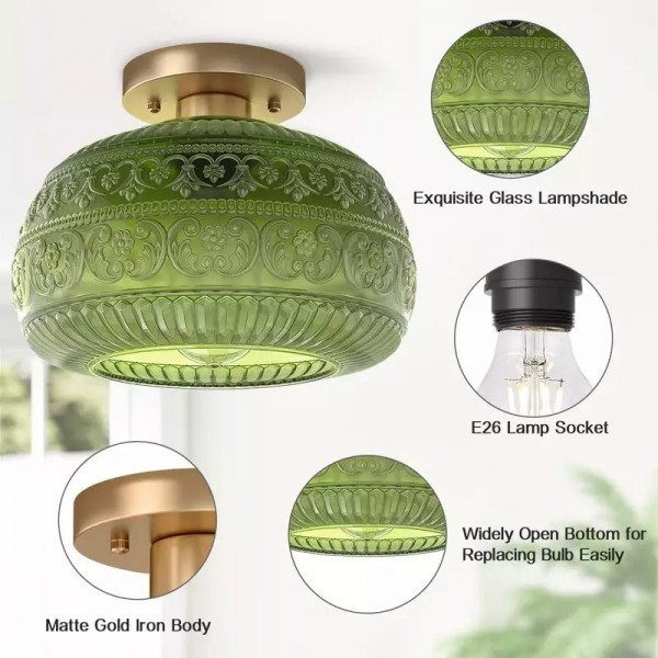 Vintage Solid Colour Glass Recessed Ceiling Lamp S201