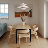 Lampada a sospensione in metallo multistrato danese S107