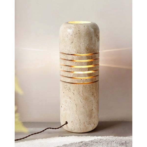 Lámpara de pie antigua creativa de travertino amarillo G07