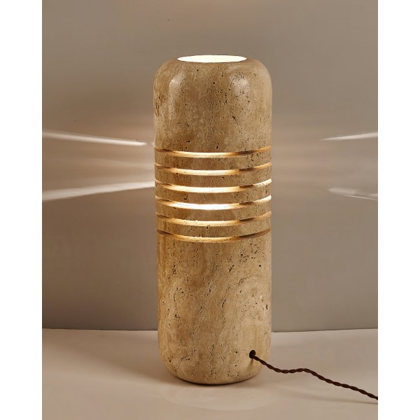 Lámpara de pie antigua creativa de travertino amarillo G07
