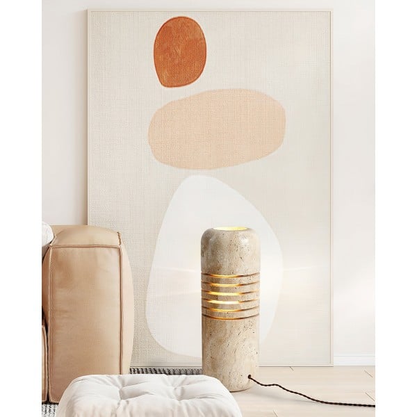 Lámpara de pie antigua creativa de travertino amarillo G07