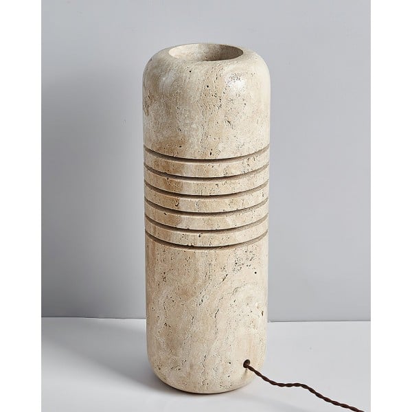 Lámpara de pie antigua creativa de travertino amarillo G07