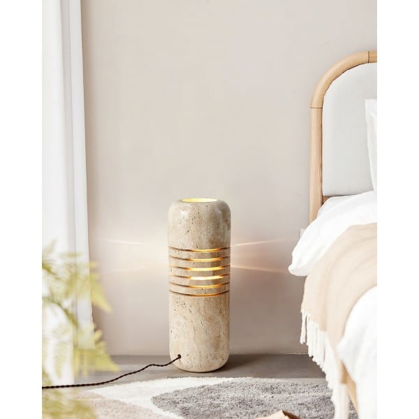 Lámpara de pie antigua creativa de travertino amarillo G07