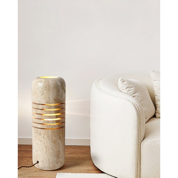 Lámpara de pie antigua creativa de travertino amarillo G07
