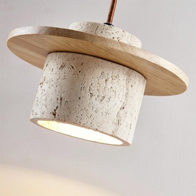 レトロな侘び寂びの質感のトラバーチン製ウォールランプ G12