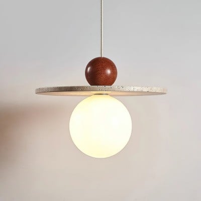 Retro Decor Cave Stone Disc Pendant Light G47