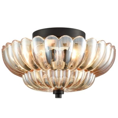 Semi Flush Mount Ceiling Lights Umbrella Shape Glass Lamp