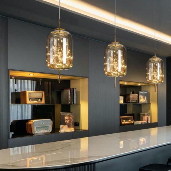 Scandinavian Cylinder Oval Glass Pendant Light M63