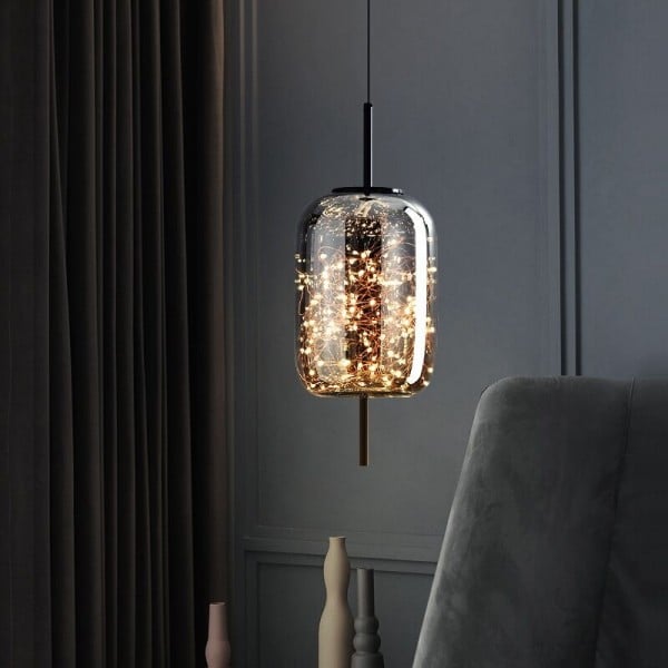 Scandinavian Cylinder Oval Glass Pendant Light M63